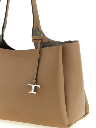 Bolso tote de piel de becerro marrón