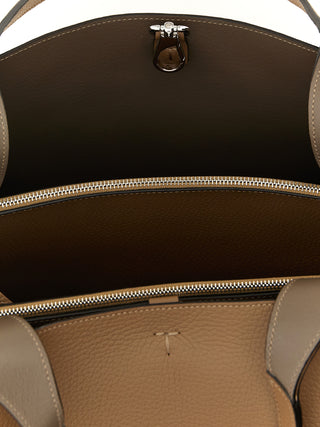 Bolso tote de piel de becerro marrón