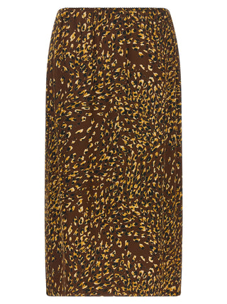 Brown Viscose Midi Skirt