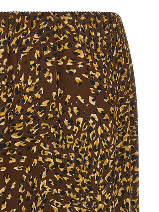 Brown Viscose Midi Skirt