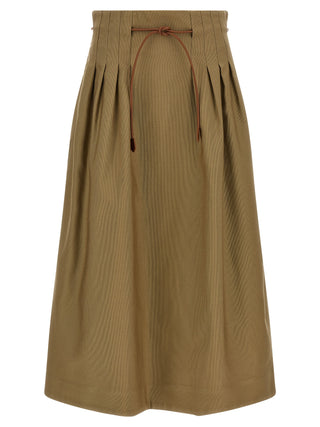 Falda midi bicolor de algodón