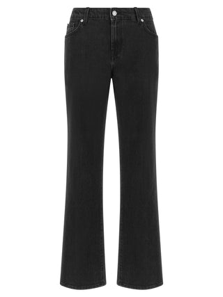 Black Cotton Flared Jeans