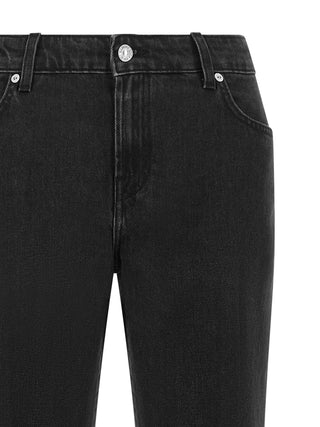 Black Cotton Flared Jeans
