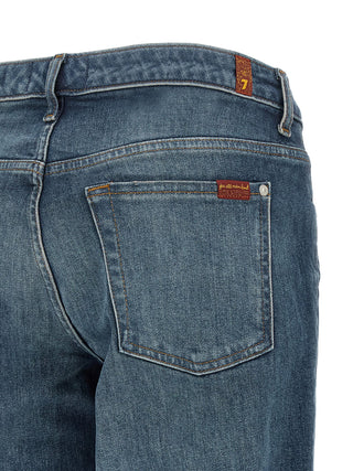 Blue Cotton Tapered Jeans