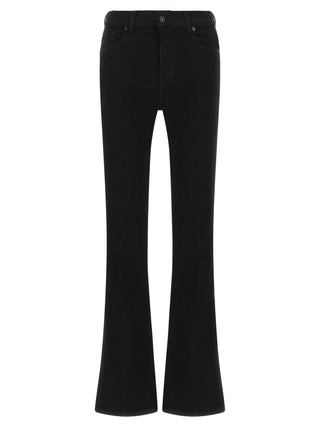 Jeans negros de algodón con corte acampanado