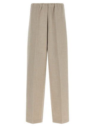 Beige Polyester Casual Pants