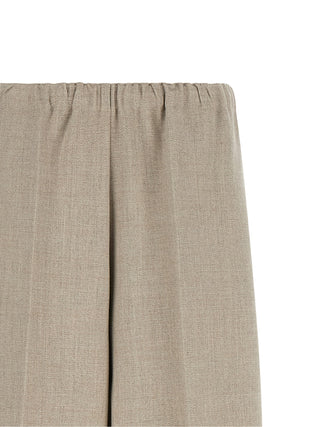Beige Polyester Casual Pants