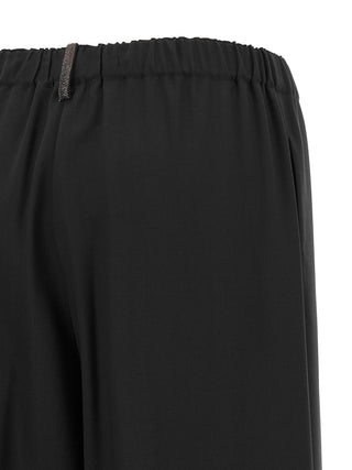 Black Virgin Wool Casual Pants