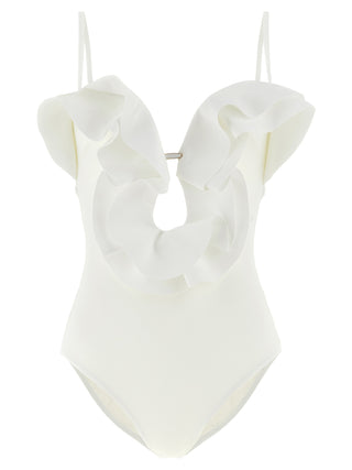 White Polyamide One-Piece Swimsuit
