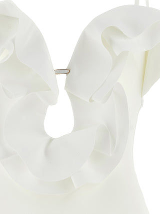 White Polyamide One-Piece Swimsuit