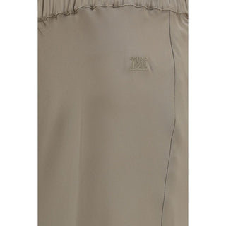 Beige Silk Long Skirt