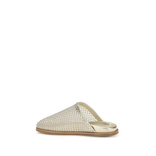 Silver Fabric Mules