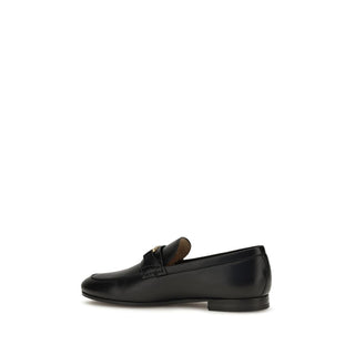 Black Calf Leather Bos Taurus Slip-On Loafers