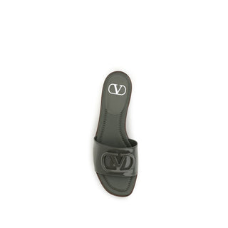 Bicolor Calf Leather Bos Taurus Flat Sandals