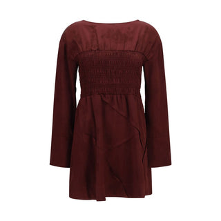 Bordeaux Acetate Casual Dress