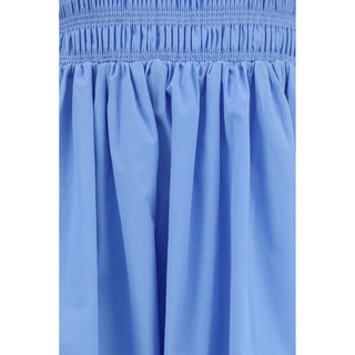 Blue Cotton Casual Dress