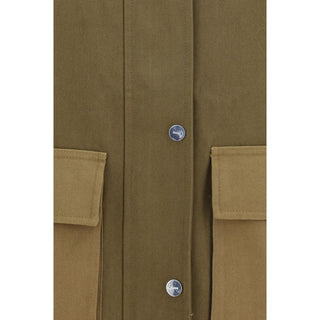 Chaqueta bicolor de algodón de largo completo