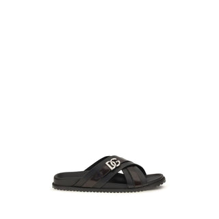 Black Calf Leather Bos Taurus Sandals