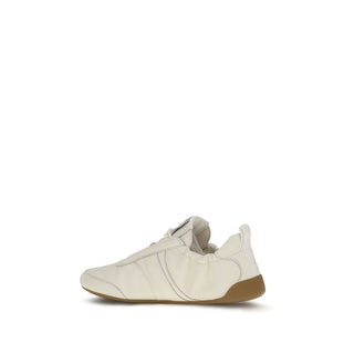 Beige Fabric Athletic Sneakers