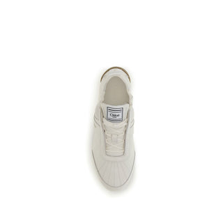 Beige Fabric Athletic Sneakers