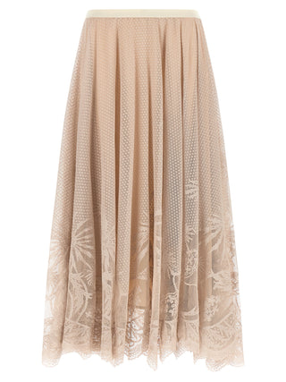 Multicolor Cotton Midi Skirt