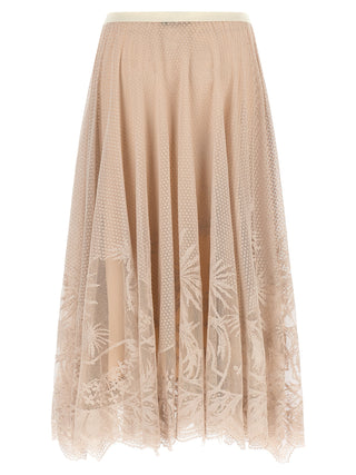 Multicolor Cotton Midi Skirt