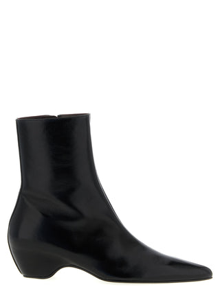 Black Calfskin Ankle Boots