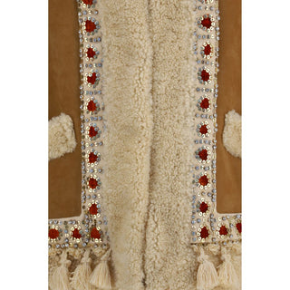 Beige Lamb Ovis Aries Sleeveless Jacket