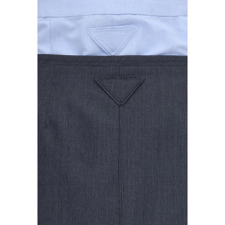 Gray Cotton Midi Skirt