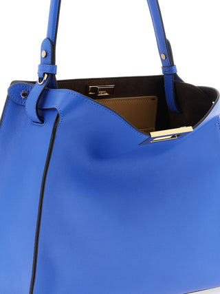 Bolso azul de piel de becerro