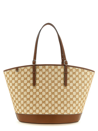 Bolso de mano marrón de algodón
