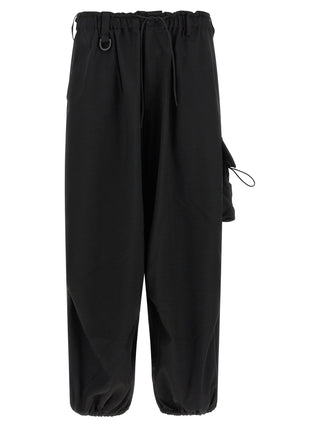 Black Polyester Cargo Pants