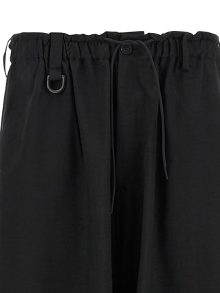 Black Polyester Cargo Pants