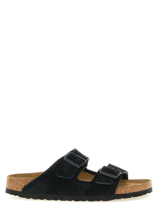 Black Calfskin Slides