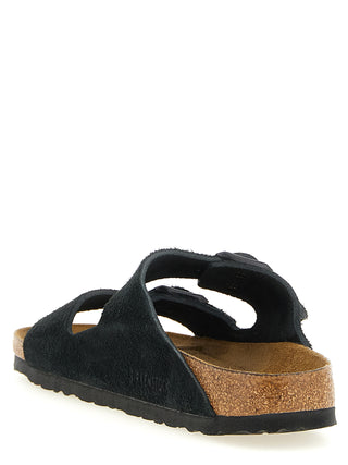 Black Calfskin Slides