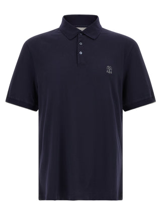 Blue Cotton Polo Shirt
