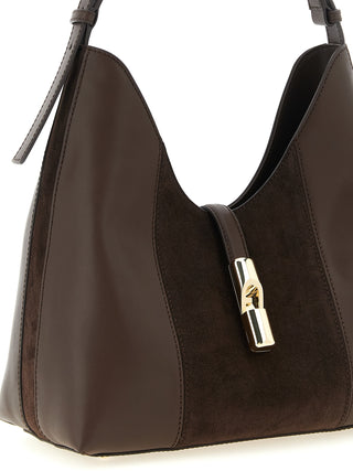 Brown Calfskin Shoulder Bag