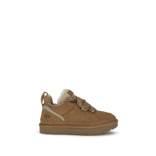 Brown Leather Platform Sneakers