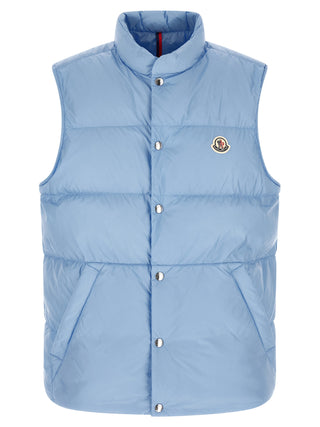 Blue Polyamide Sleeveless Jacket