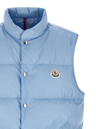 Blue Polyamide Sleeveless Jacket