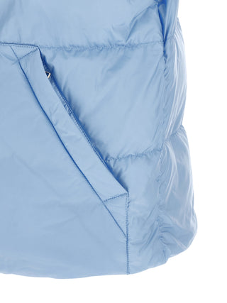 Blue Polyamide Sleeveless Jacket