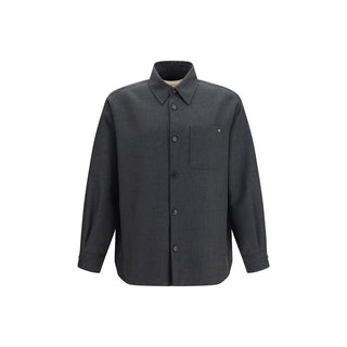 Gray Polyester Full-Length Jacket