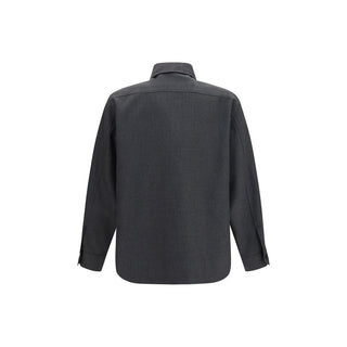 Gray Polyester Full-Length Jacket