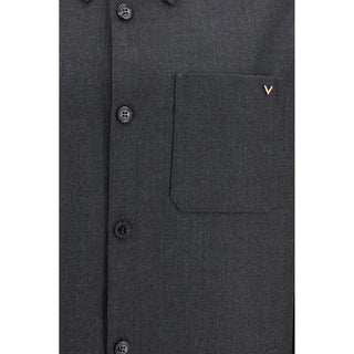 Gray Polyester Full-Length Jacket