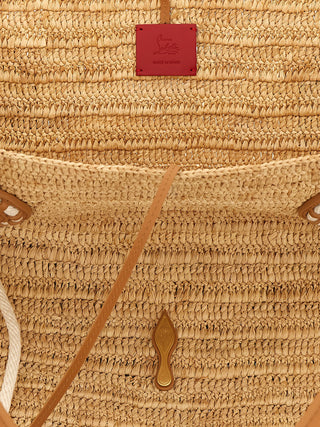 Beige Raffia Tote Bag