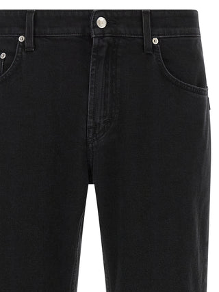 Jeans negros de algodón recortados