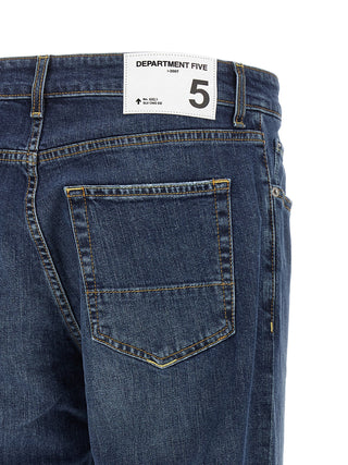 Blue Cotton Cropped Jeans