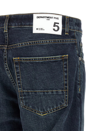 Blue Cotton Cropped Jeans