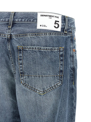 Blue Cotton Tapered Jeans