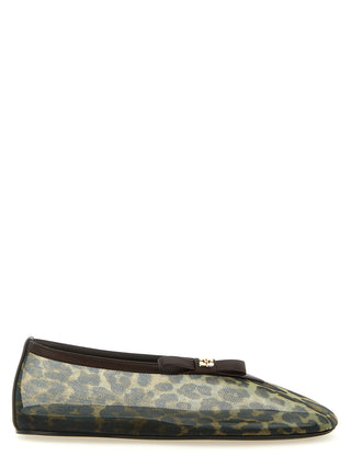 Brown Nylon Ballet Flats